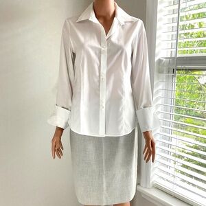 LIZ CLAIBORNE blouse THE LIMITED skirt Duo White Grey Sz 10p Sz 4